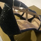 Thalia Sodi Navy Rhinestone Strappy Stiletto Heels Open Toe 6M.  NEW IN BOX — photo 7