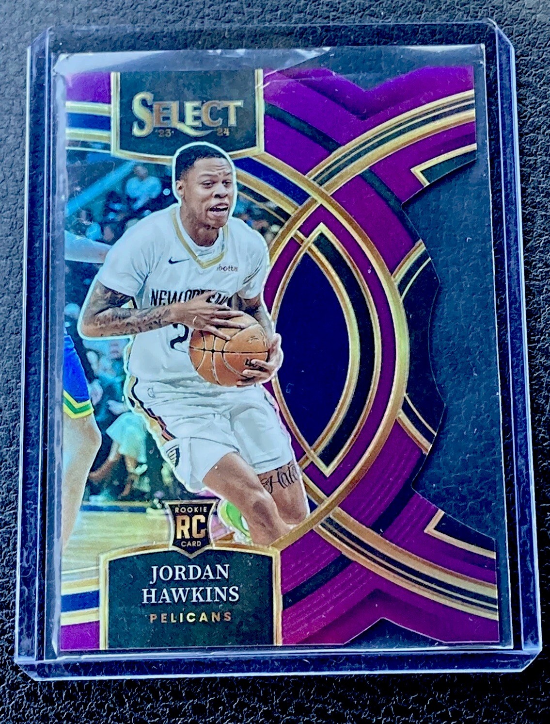 2023-24 Panini Select Rookie Purple Prizm Die Cut #124 Jordan Hawkins RC /99
