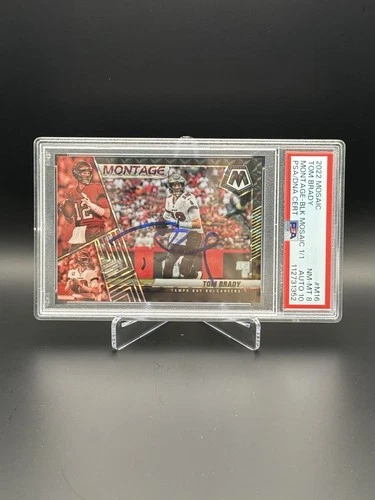 2022 Tom Brady Panini Montage-Blk Mosaic True 1/1 PSA AUTO 10 - On Card Auto