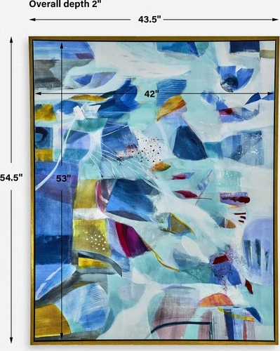 Uttermost 32318 The Story Of Water 55" x 44" Framed Abstract - MultiColor - Picture 5 of 6
