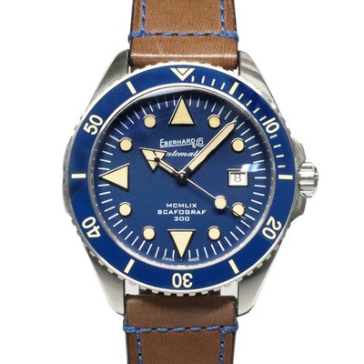 EBERHARD Scafograph 300Mcmlix 41034 Blue Automatic Men's Used Watch #31231