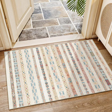 2X3 Moroccan Area Rug Yellow Boho Small Mat Non-Slip Washable Entryway Carpet