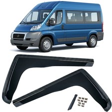 Windabweiser Regenabweiser 2-teilig Schwarz get&ouml;nt f&uuml;r Fiat Ducato ab 2006
