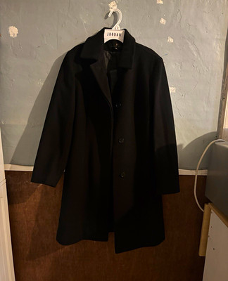Regency Women's Black Lined Button-Front Mid-Length Overcoat Coat Size 10