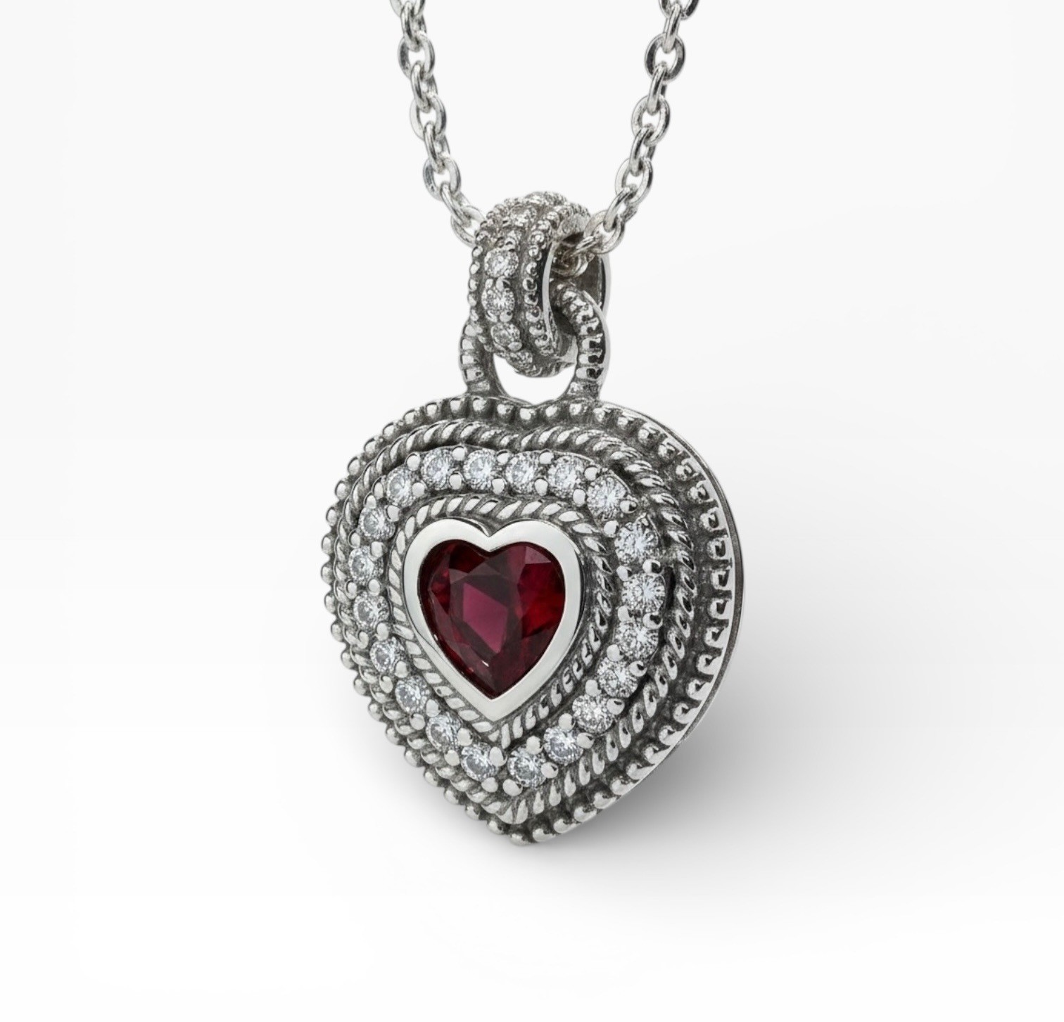 Judith Ripka Sterling Silver Ruby Red Garnet & CZ… - image 9