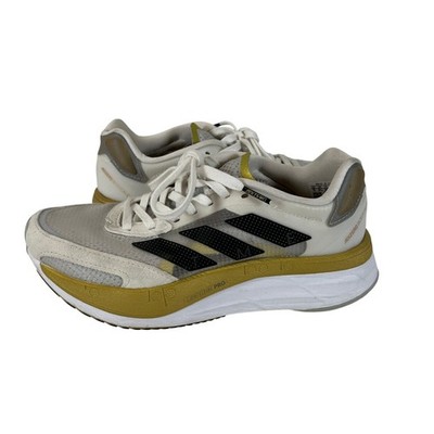 Adidas Adizero Boston 10 Running Shoes Womens White Gold GY0905 Size 5
