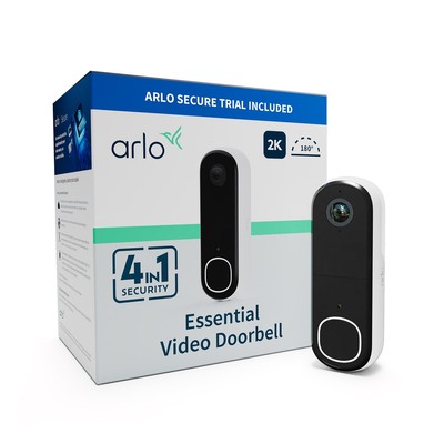Arlo Essential Video Doorbell 2K weiß 3,048 m Wand 2-fach 1944 x 1944 Pixel 180