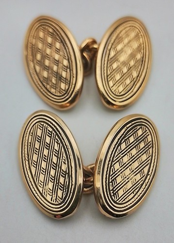 Fine Pair 14K Gold-filled Men's Cufflinks Double-Sided