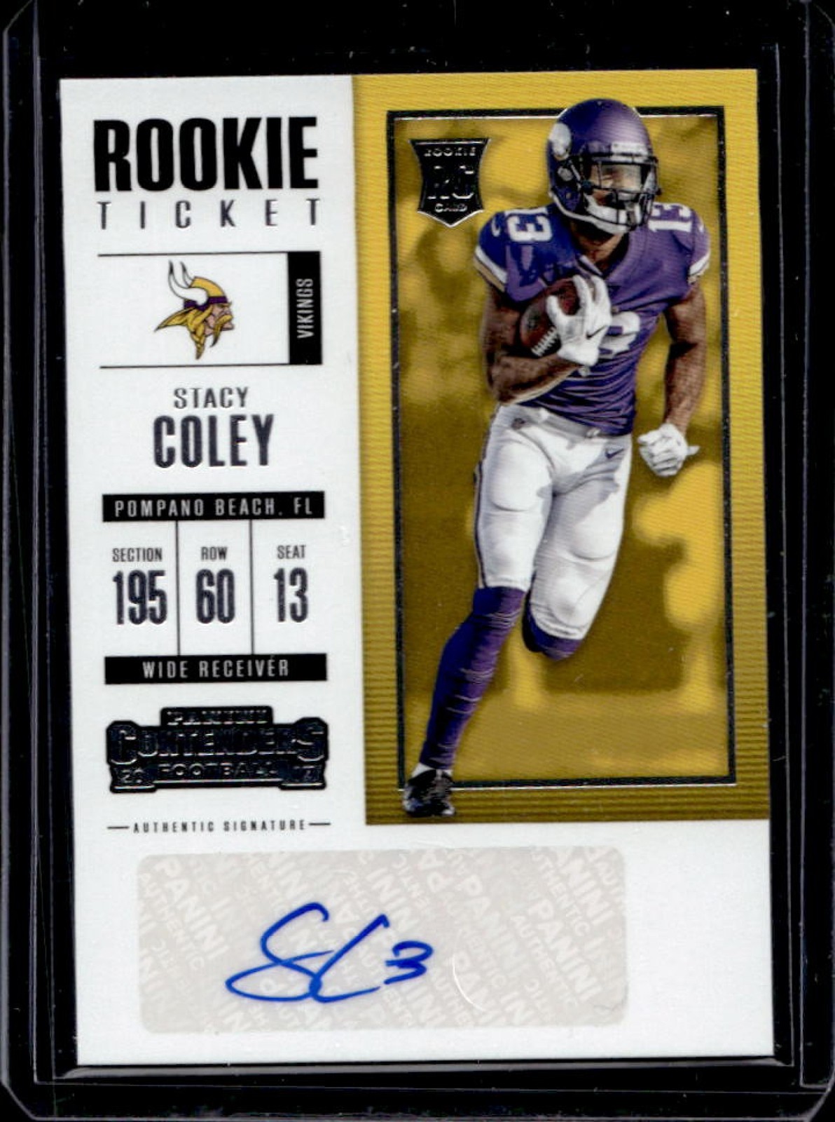 Stacy Coley Panini Contenders Draft Picks #133 Autograph