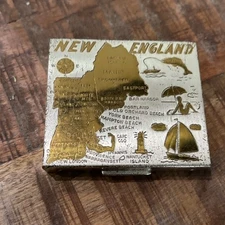 Vintage Art Deco New England Landmark Press Powder Compact Excellent Condition