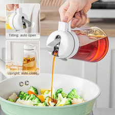 1pcs Glass Olive Oil Dispenser Bottle with Auto Flip Lid  12/22/29oz - NEW