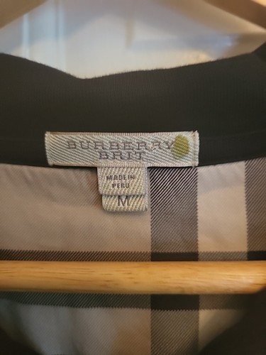 Burberry Brit Maglione Uomo M Nero 1/4 Zip Pullover Cotone - Foto 2 di 12