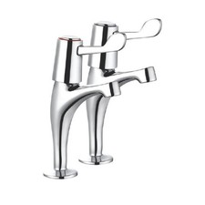 Die Pat 2100 3" Lever Chrome Plated Pillar Taps, New