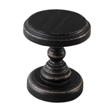  Wood Display Riser, Rustic Small Pedestal Stand/Planter Stands, Tray Black
