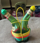 Vintage Gori Gori Chianti Double Mini Bottle Set For Oil & Vinegar 6” H x 11” C — photo 2