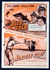 BLUE AND THE GOLD 1955 John Derek, Diana Lynn, Kevin McCarthy UK CAMPAIGN BOOK