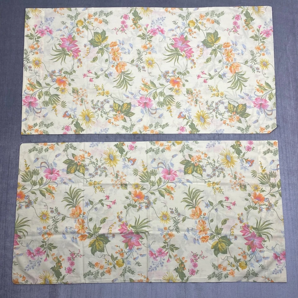 De Colección Wamsutta SET Queen Sábana Plana 2 Fundas de Almohada King Percal Hecho en EE. UU. Floral Foto 2 de 4