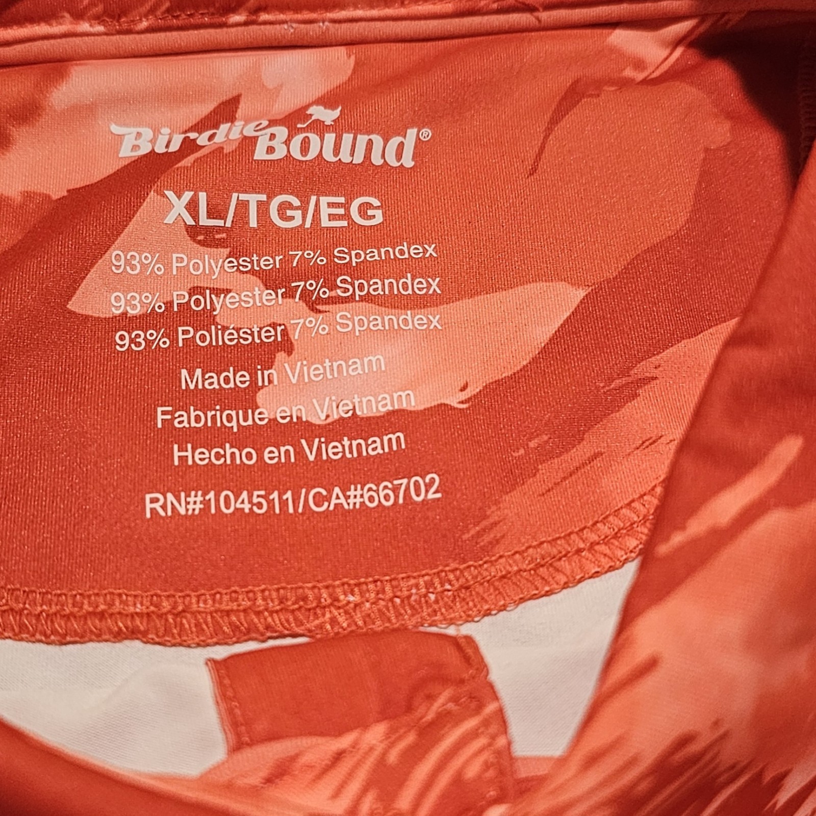 BIRDIE BOUND XL Mens Golf Polo Orange 