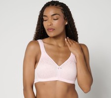 Breezies Wild Rose Seamless Wirefree Support Bra Fashion Barely Pink C/40 New