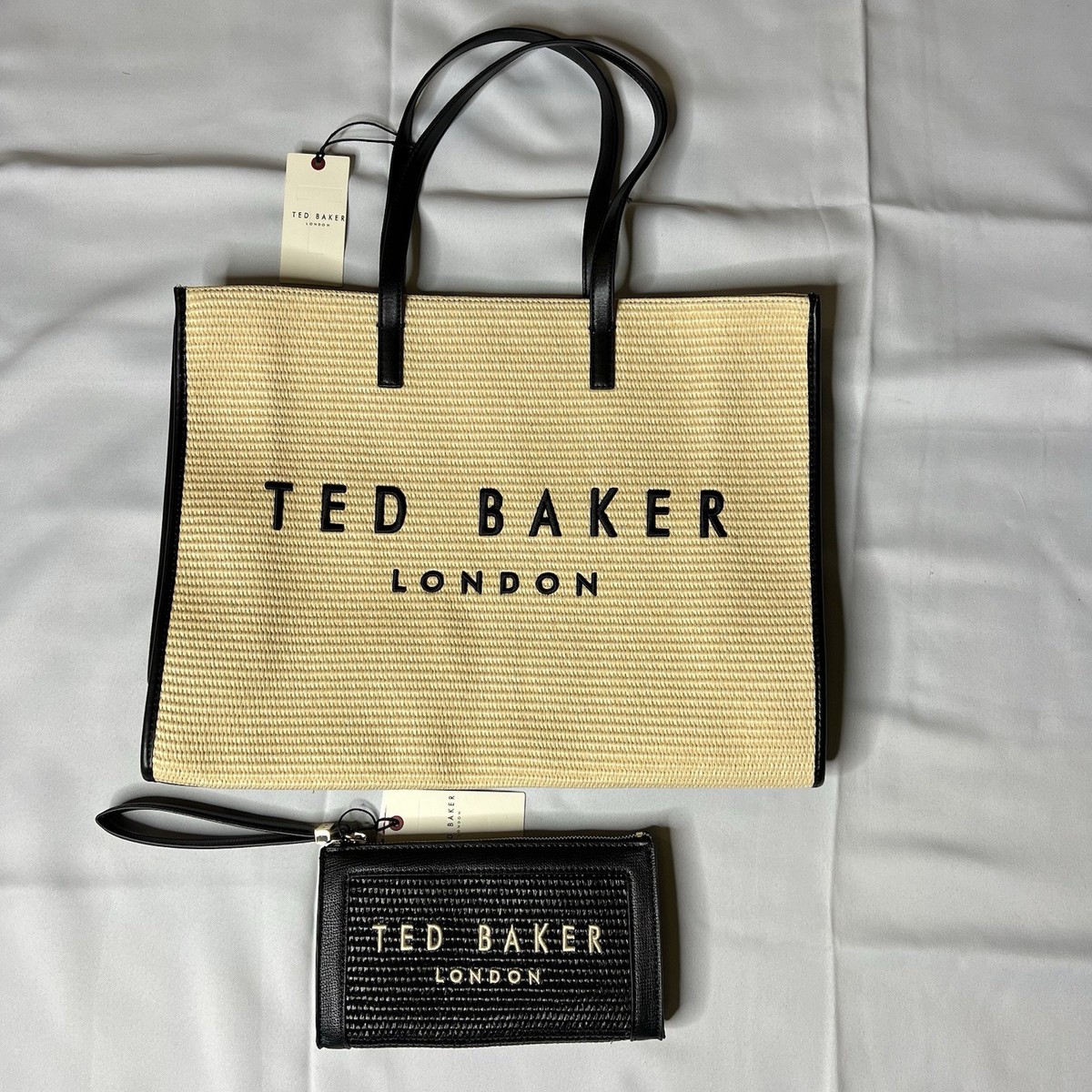 Ted Baker London Women's Icon Raffia Tote Bag , Clutch Wristlet Ted Baker London Women's Icon Raffia Tote Bag , Clutch Wristlet