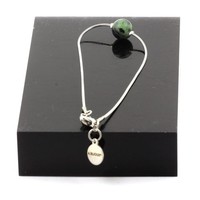Armband Aus Edelstahl 1 Perle Epidot Australien 8 Mm. Made In Fran