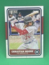 2025 Onyx Vintage Christian Moore Base Card #OVCHMO Los Angeles Angels Base Card