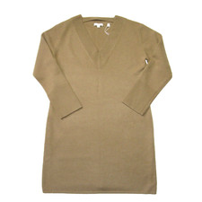 NWT Vince Wool & Cashmere Blend V-neck in Sand Shell Relaxed Fit Sweater Dress L