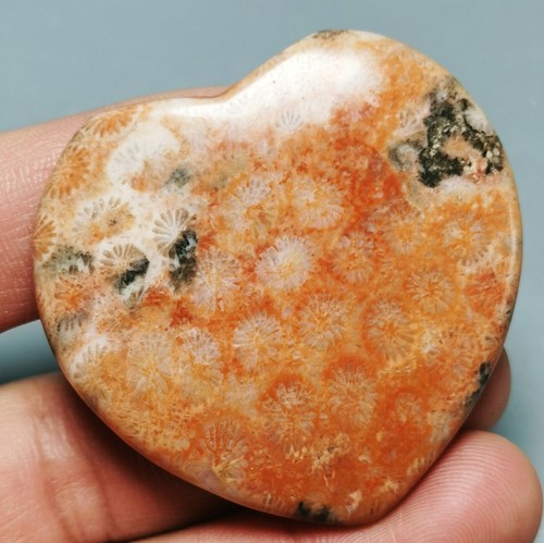 Collection ! Amazing Coral Jade Heart stone Jasper Reiki Stone - Picture 4 of 8