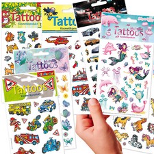 XXL KINDER TATTOOS Metallic Tattoo DIN A6 Mitgebsel Kindergeburtstag Lutz Mauder