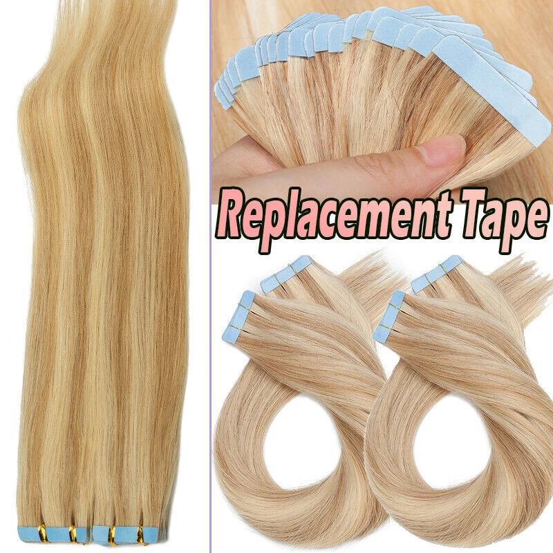 Cinta LIQUIDACIÓN en extensiones de cabello humano virgen real Remy trama de piel doble gruesa Foto 4 de 4