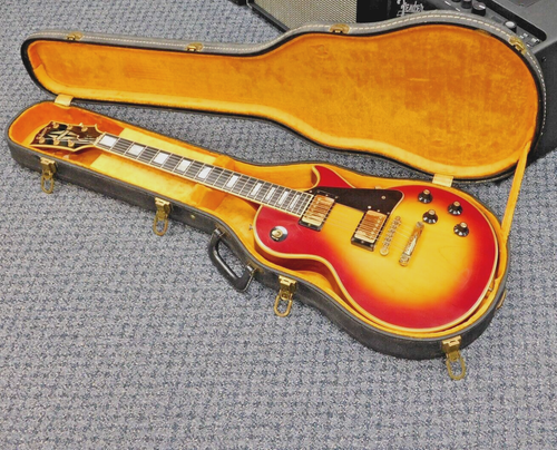 Vintage 1970's Gibson Les Paul Custom Electric Guitar w/ Case! Cherry Sunburst!