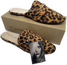 New Women's Musshoe Leopard Print Mules Flats US Size 11 Padded Insoles Slides