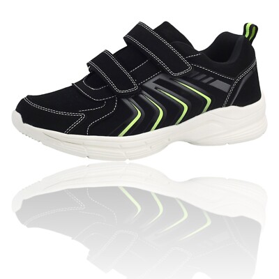 Sneaker Sportschuhe Klettverschluss Turnschuhe Unisex Klettsneaker Schwarz 36 38