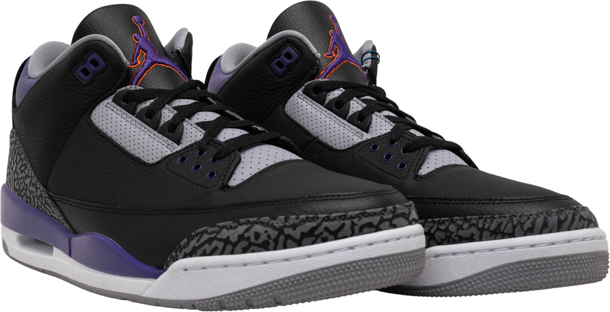 シューズ(男性用) Nike AirJordan3 Retro Black/Court Purple Jordan 3 Retro Black Court Purple Men's - CT8532-050 - US