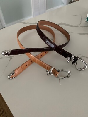 M① Pair Of Coldwater Creek Weatern 91017 Belts Size M- Chocolate