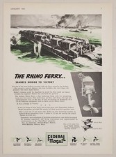 1945 Print Ad Federal Mogul Seabees Rhino Ferry Beach Invasion WW2 Detroit,MI