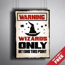 Wizards Only Beyond This Point * Lustiges Poster * DIN A4 * Türschild Wandbild