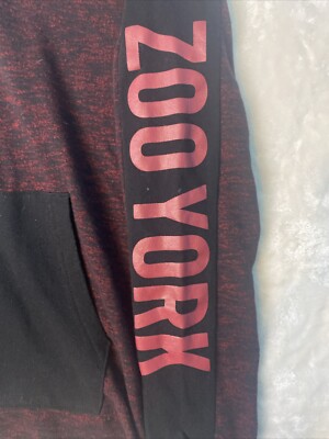 Zoo York Hoodie Sweatshirt Adult Large Red And Black Lightweight