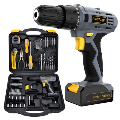 77pcs 18/20v Cordless Drill Screwdriver Tool Set Home Repair Set Combo Kit Tool 