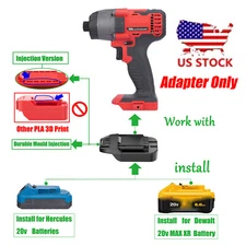 1 Adapter for Hercules & DeWalt 20V Slider Battery to Power for Bauer 20V Tools