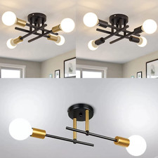 2/4 Flammig Deckenlampe Vintage E27 LED Deckenleuchte Wohnzimmer Pendelleuchte