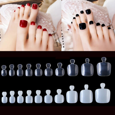 100pcs Natural French Toenails Full Cover False Fake Nails Tips Nails Manicur  