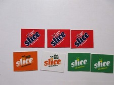 vintage lot 7 Soda Machine small stickers inserts SLICE Cherry Diet Orange