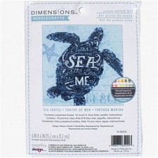 Sea Turtle Stitch Starter Set: Easy Count Cross Kit for Beginners, 6x6, 14 Cnt.