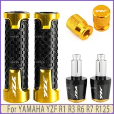 Gold -For YAMAHA YZF R1 R3 R6 Motorcycle Handlebar Grips Bar End Cap Tire Valve