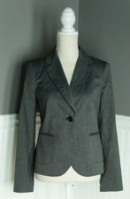 The Limited Collection Women's Size 4 Gray Blazer Suit Jacket One Button