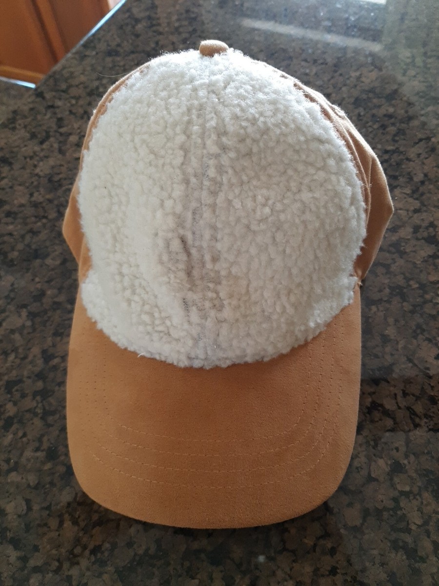 New Custom Designed Tan Sherpa Teddy Baseball Cap with Louis Puppy, Adjustable. Faux-Sherpa-Baseball-Hat for Women & Men Winter Warm Faux  main image 2