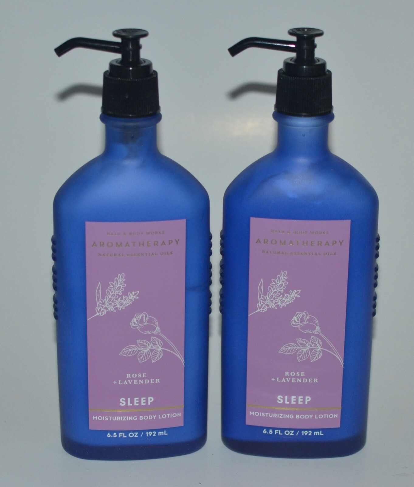 2 BATH & BODY WORKS AROMATHERAPY SLEEP ROSE LAVENDER LOTION CREAM 6.5
