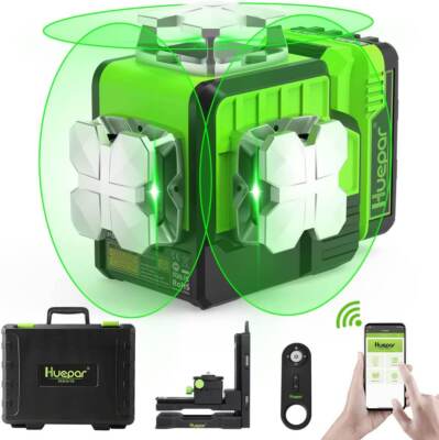 Huepar 3D Laser Level Self Leveling Bluetooth outdoor Line Laser Green P03CG