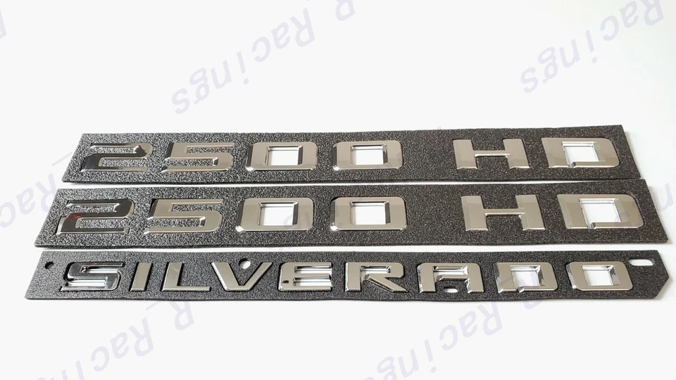 Portas cromadas 2500HD tampa traseira emblemas Silverado ajuste 2019+ Silverado 2500 - Imagem 2 de 4